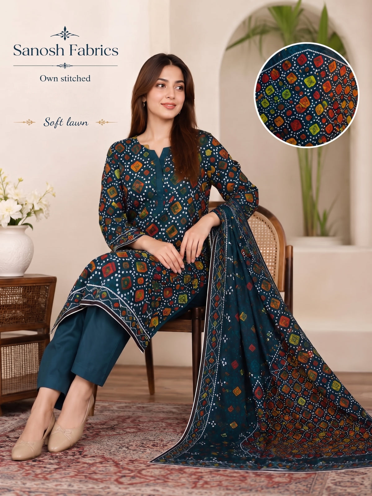 Sanosh Farbric Lawn Stitched