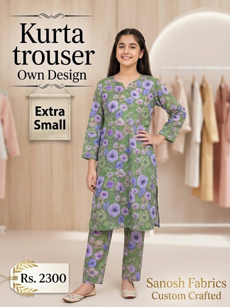 2PC Stitched (XS) Kurta , Trouser