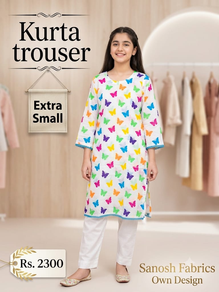 2PC Stitched (XS) Kurta , Trouser