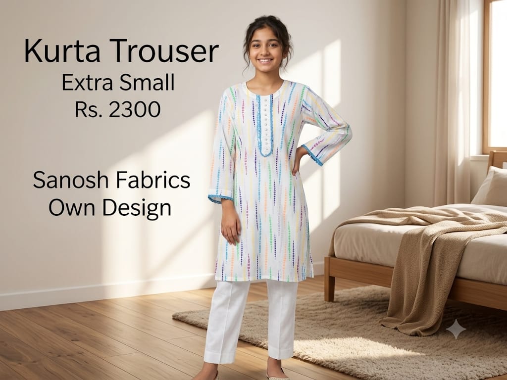 2PC Stitched (XS) Kurta , Trouser